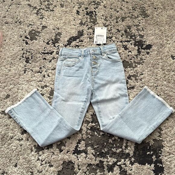 ZARA Kids | Blue | FLARED FRAYED JEANS - Picture 4 of 5